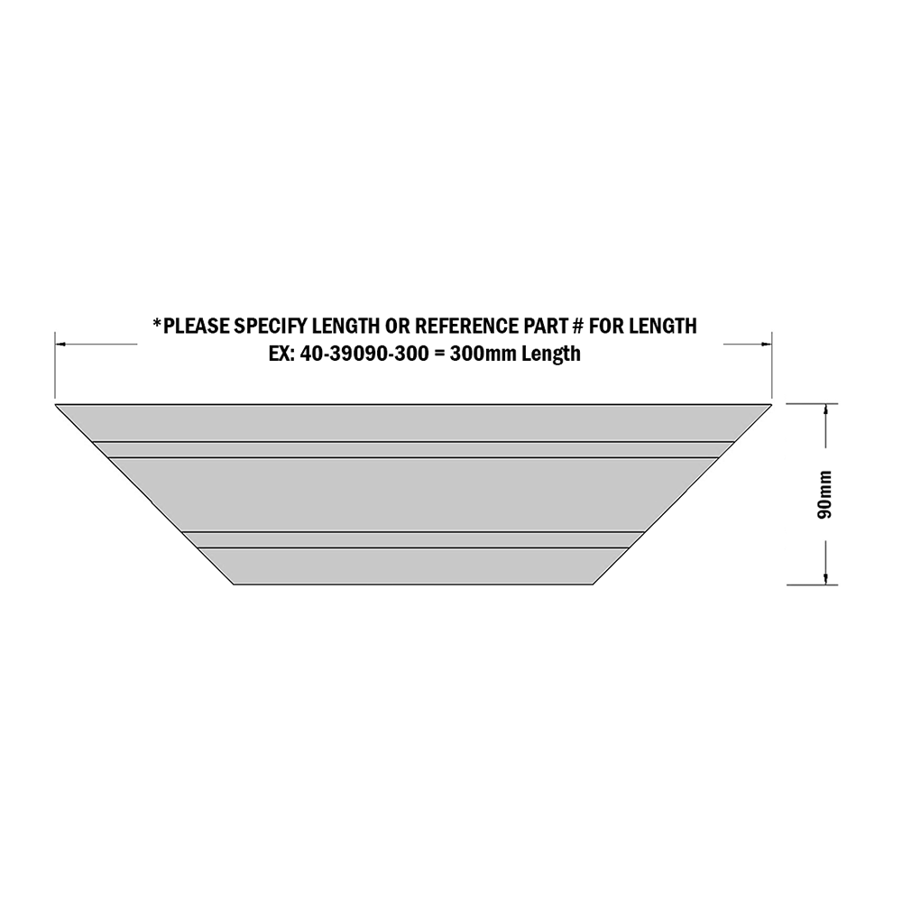 40-39090-1 MODULAR SOLUTIONS ALUMINUM GUSSET<br>90MM X 90MM STRENGTHING ELEMENT CUT AT A 45DEG ANGLE THAT CREATES STURDIER 90DEG CONNECTIONS, 460MM